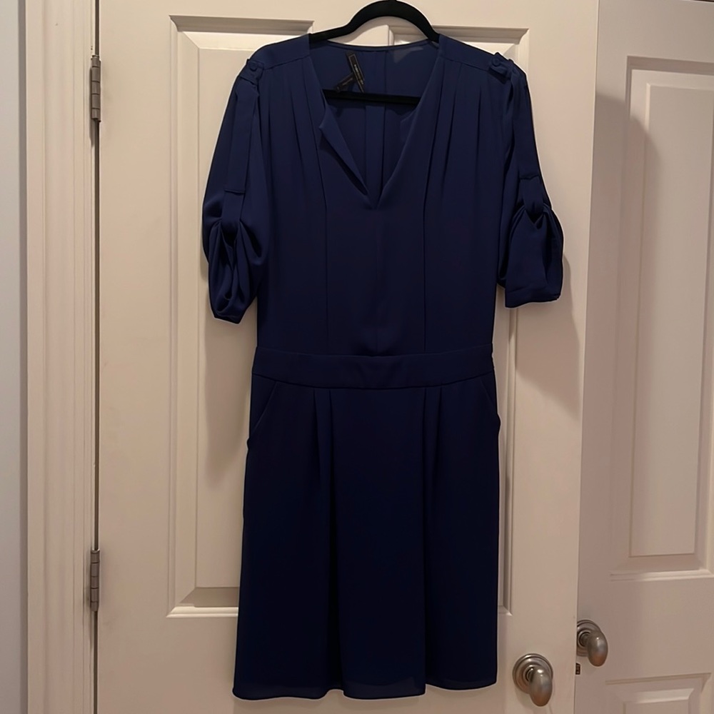 BCBG MaxAzaria navy blue dress. Great condition. Pull on style. Knee length.